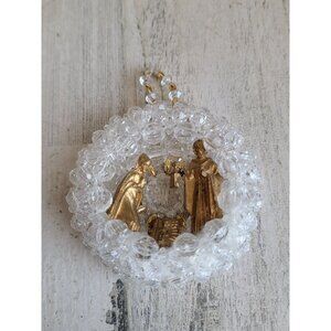 Acrylic beaded nativity scene baby Jesus ornament xmas